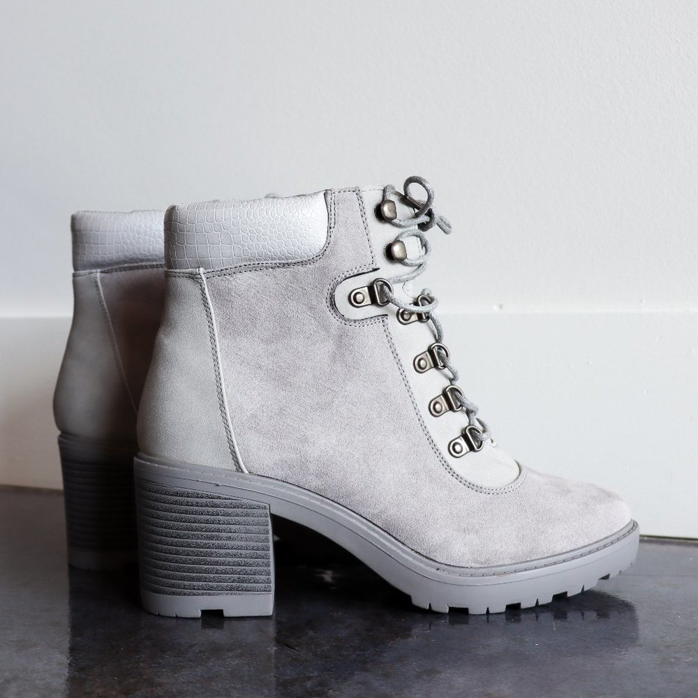 Suede Combat Booties